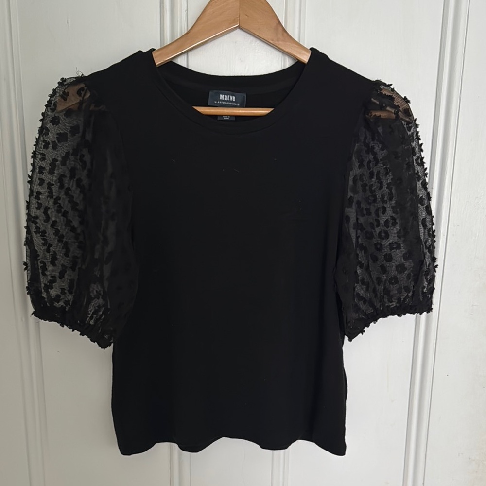 Maeve Woven Puff-Sleeve Top